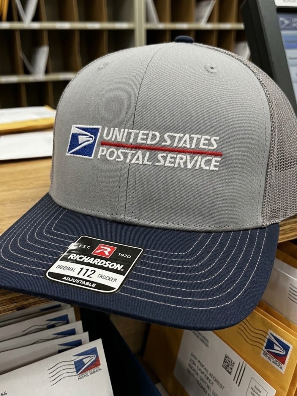USPS Hat United States Postal Service Embroidered Richardson 112 Grey Blue Cap